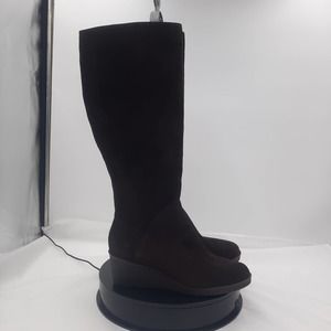 NWOT Aerosoles Binocular Brown Suede Calf Extender Wedge heel 8.5